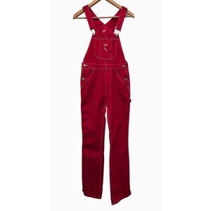 Dickies Straight Leg Relaxed Carpenter Workwear Denim Overalls Women's XS